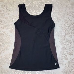 Amari Active Black Athletic Tank with Mesh Sides and built in bra S